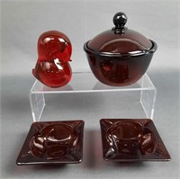 Assorted Ruby Red Glass Lot