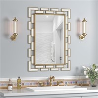 NXHOME Brown Decorative Wall Mirror 27.6"x19.7"