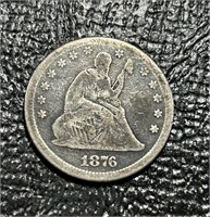 1876 US Seated Liberty Quarter *No Arrows