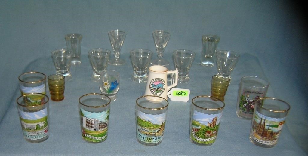 Collection of vintage shot glasses