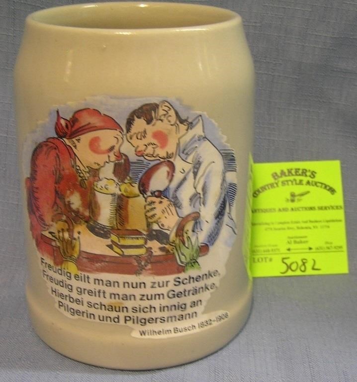 Antique character themed German beer mug