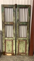 Pair of Vintage Wood & Metal Doors