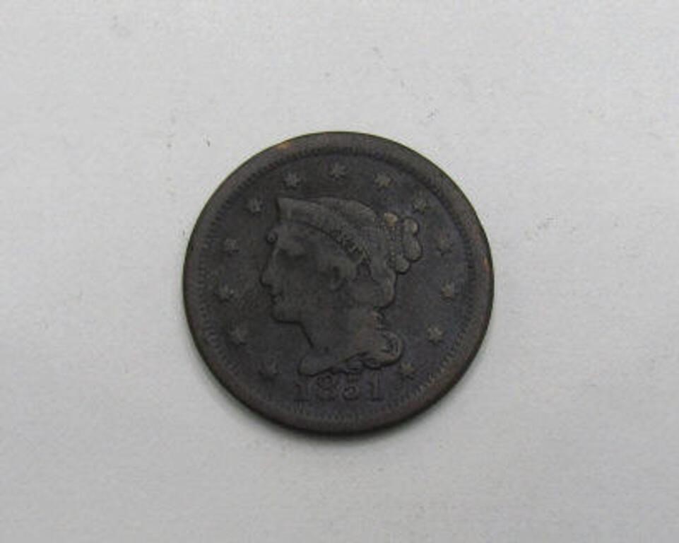 1851 US Large Cent With Full Liberty