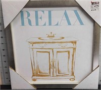 Old time relax canvas sign 12in