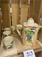 VINTAGE PITCHER & MATCHING CUPS