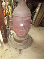 LARGE RR DEPOT CAST IRON STOVE W/ 34" ROUND BASE