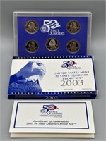 U.S. Mint 50 State Quarters 2003 Proof Set w/COA