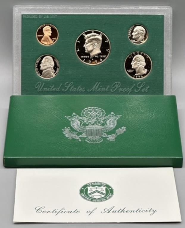 U.S. Mint 1996 Proof Coin Set with COA