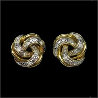 Sterling silver gold plated knot post earrings