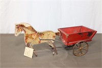 Gibbs 1920's Pull Toy Horse And Cart