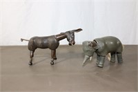 1920's Schoenhut Donkey And Elephant