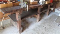 12' workbench with vice & grinder