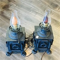 Pair Of Tin Candle Lanterns Lights