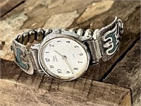 Women’s Timex Watch Sterling Silver Turquoise