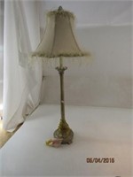 32" Tall Table Lamp with Fringed Shade