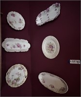 (6) China Flower Motif Plates & Serving Dishes