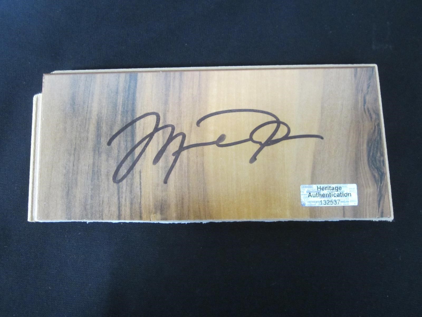 Michael Jordan Signed Floor Cut Heritage COA