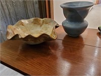 Beautiful Stoneware Dish & Vase