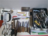 Huge Lot of Knives and Utensils for Cooking and