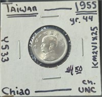 Uncirculated 1955 Taiwan coin