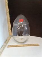 Large Glass Egg Shaped Jar W  /Lid