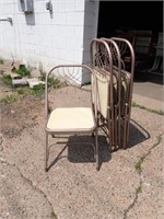 (4) Metal Frame Folding Chairs w/ Padded Seats