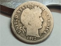 OF) 1912 silver Barber dime