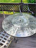 Glass Top Table with 5 Chairs
