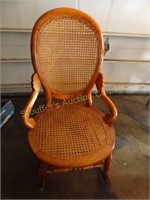 Antique cane back & bottom rocking chair