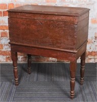 A Pine early American Sugar Chest on Turned