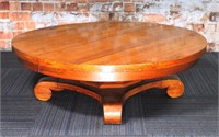 A Federal Revival Round Dining table reduced to