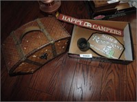 Candle Lantern, Happy Campers Sign & Other