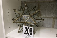 12x12" Brass & Glass Star Candle Holder