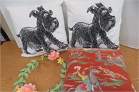 2 Scotty Dog Pillows 17x17, Western Pillow +