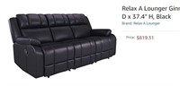 Relax A Lounger Leather Reclining Sofa