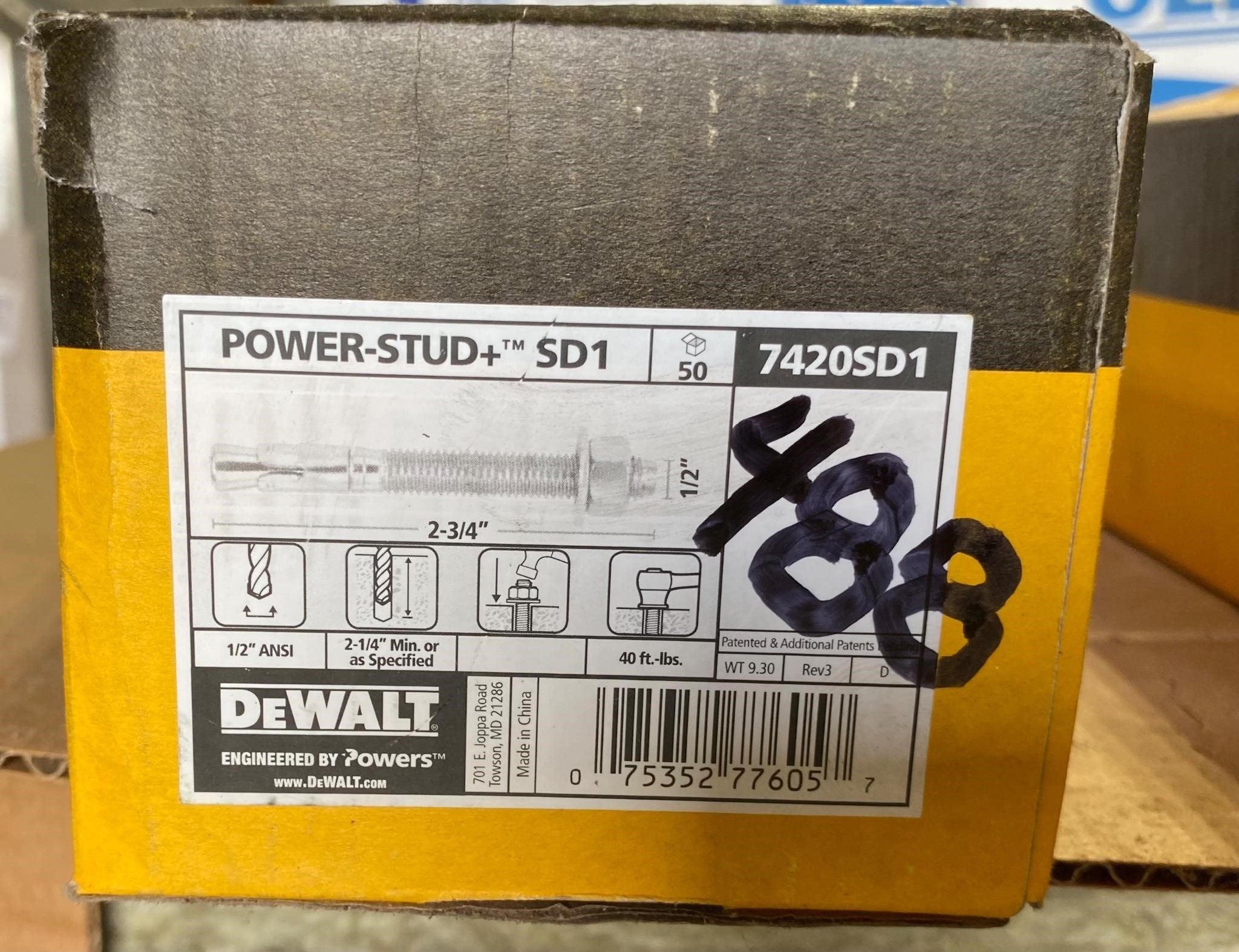 Dewalt Power Stud+SD1, 50ct
