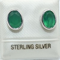 Silver Green Onyx(1.91ct) Earrings