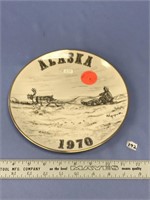 Alaskan 1970 retro collectors plate, has a caribou