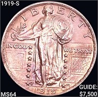 1919-S Standing Liberty Quarter CHOICE BU