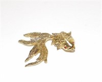 Vintage Gold Tone Koi Fish Brooch
