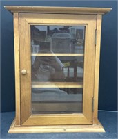 (AK) Hanging Glass Display Cabinet. 13x6.5x16in