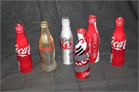 6 Collectilbe Aluminum Coca-Cola Bottles