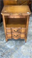 French Provincial Two Drawer Nightstand