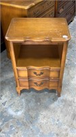 French Provincial Two Drawer Nightstand