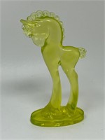 Mosser Vaseline Uranium Glass Horse