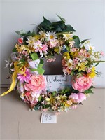 HANDMADE FLORAL HANGING WREATH. 24 INCHES ROUND