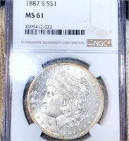 1887-S Morgan Silver Dollar NGC - MS61