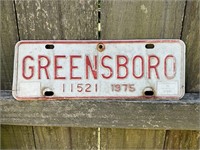 1975 GREENSBORO CITY TAG