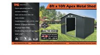 NEW  TMG-MS0810 Metal Shed Apex 8' x 10'