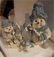 3 resin Snowman in original boxes